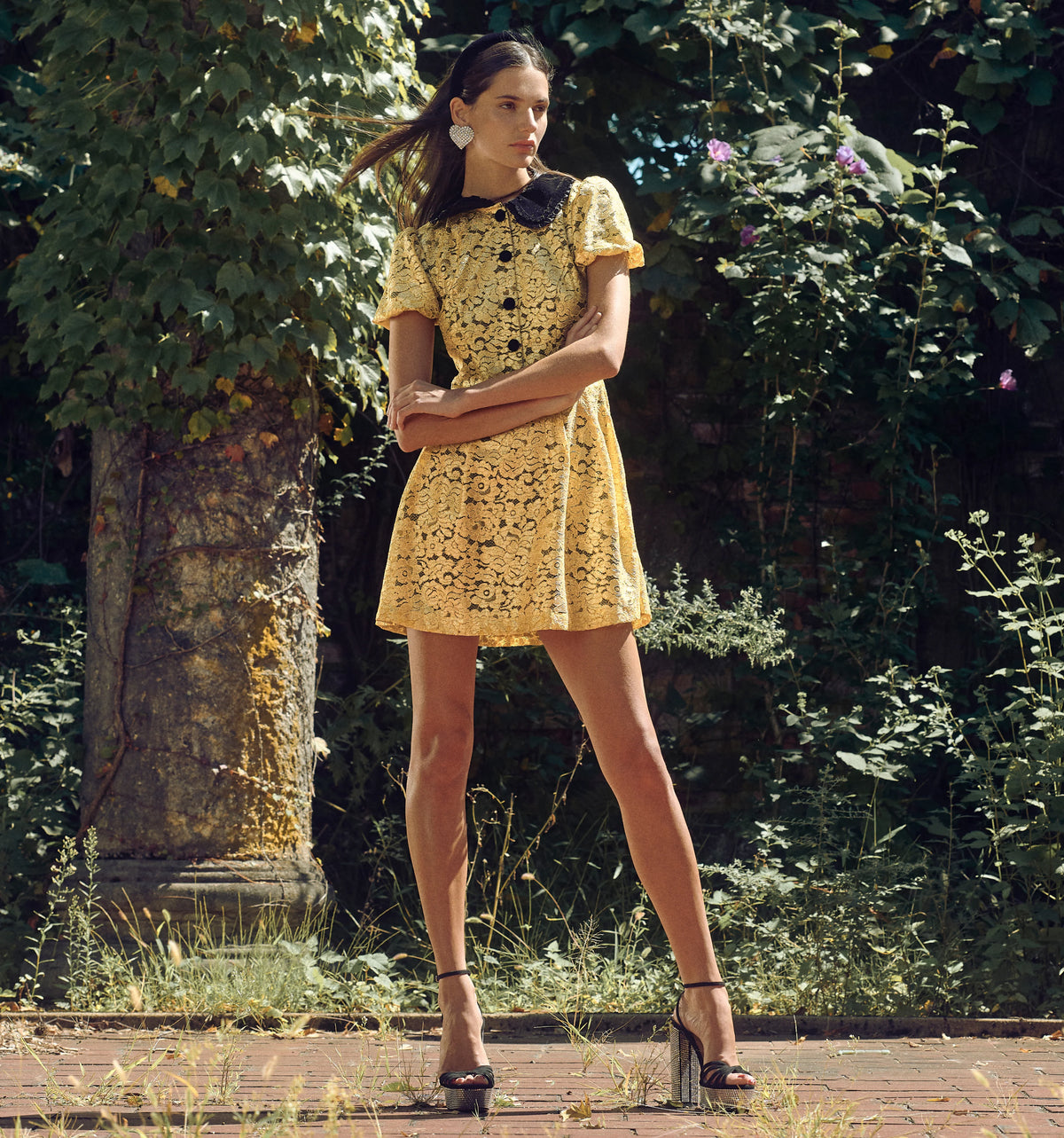 Couturebud The Celeste Dress - Gold Lace