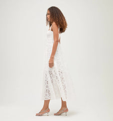 Couturebud The Lace Rowena Dress - White Floral Lace