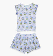 CouturebudThe Tiny Lala Short Set - Blue Block Print