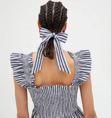 Couturebud The Belle Bow - Navy Stripe