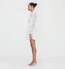 Couturebud The Yara Mini Dress - White Patchwork Organza