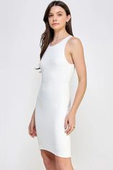 High Neck Double Layered Tank Mini Dress