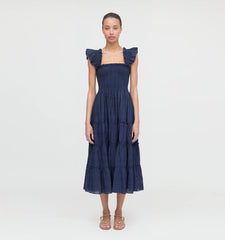 Couturebud The Ellie Nap Dress - Navy Sheer Plaid