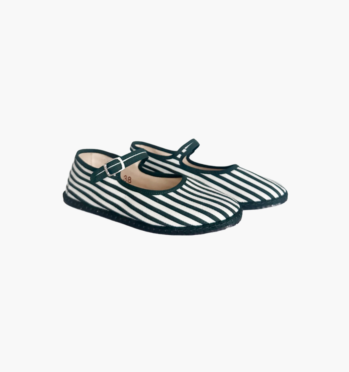 Couturebud The Hill House x Vibi Venezia Mary Jane Flats - Green Stripe
