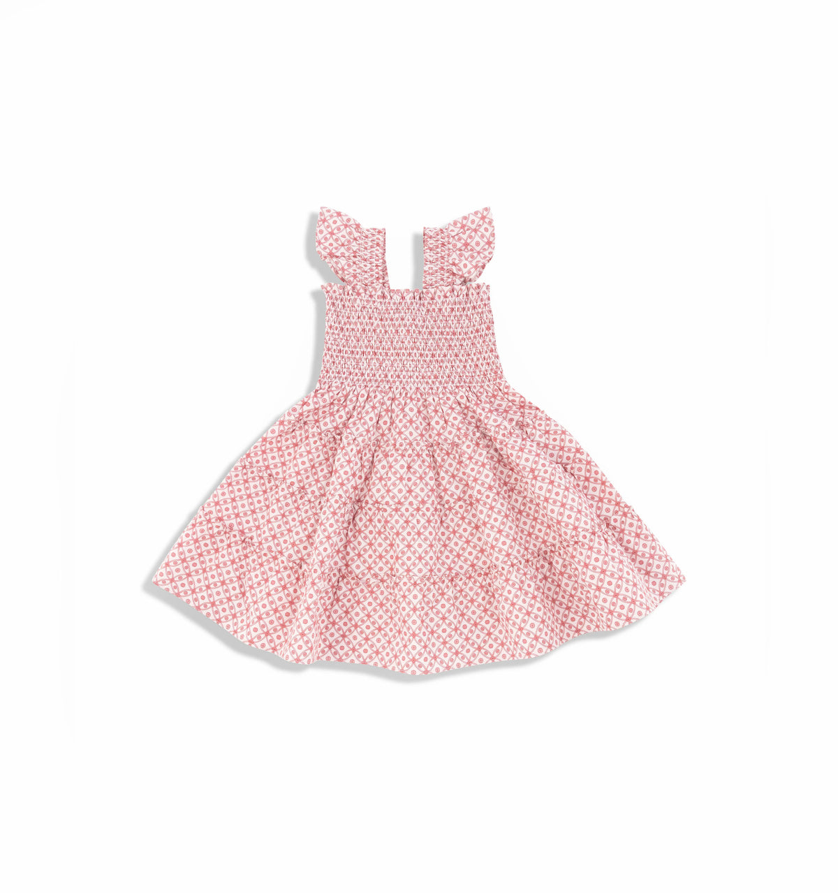 Couturebud The Tiny Ellie Nap Dress - Rose Circular Lattice