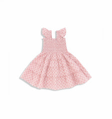 Couturebud The Tiny Ellie Nap Dress - Rose Circular Lattice