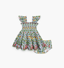 Couturebud The Baby Ellie Nap Dress - Geranium Stripe