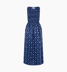 Couturebud The Maternity Cosima Nap Dress - Navy Trellis
