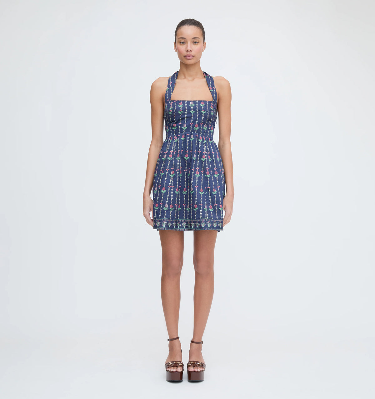 CouturebudThe Fleur Mini Dress - Navy Trailing Fern