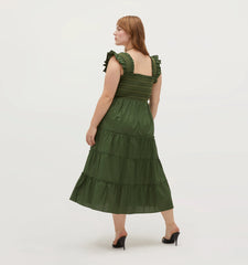 Couturebud The Ellie Nap Dress - Leaf Green Cotton