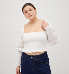 Couturebud The Grace Nap Top - White Cotton