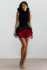 Fiona Floral Applique Layered Ruffle Dress