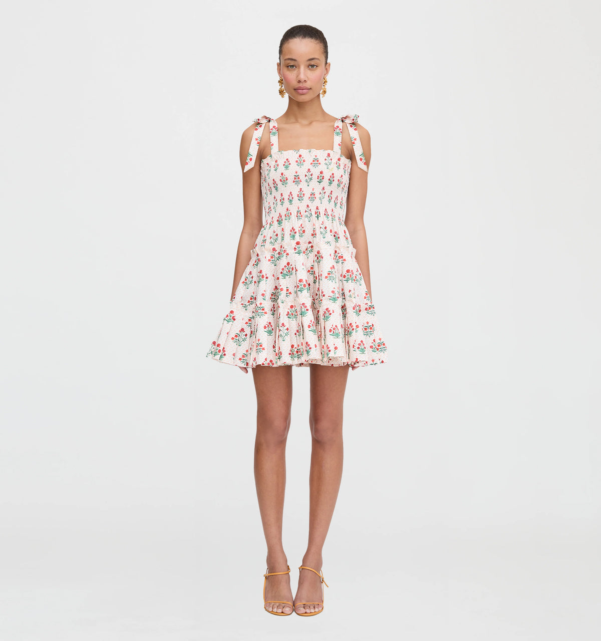 CouturebudThe Ribbon Charlotte Nap Dress - Poppy Block Print