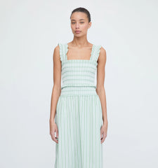 CouturebudThe Azalea Nap Top - Apple Green Stripe
