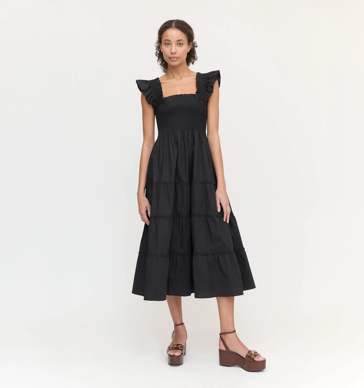 Couturebud The Ellie Nap Dress - Black Poplin