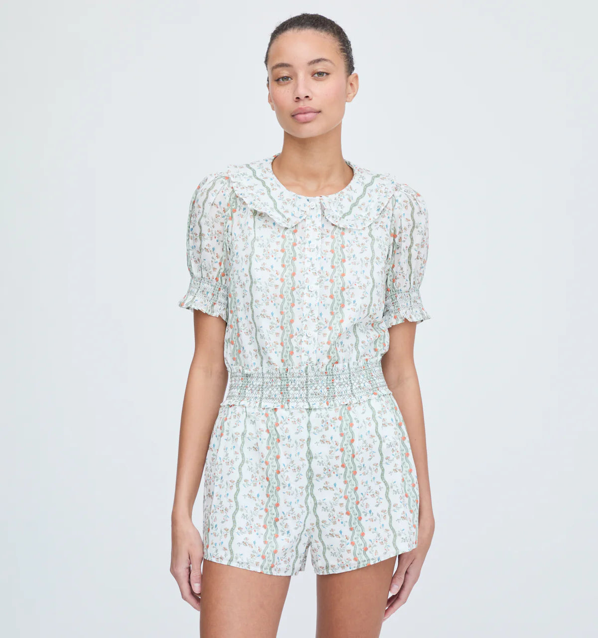 Couturebud The Indra Shorts -  Green Provence Floral