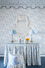 Couturebud Clay Coated Wallpaper - Blue Trellis
