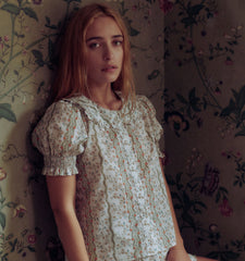 Couturebud The Adelaide Top -  Green Provence Floral