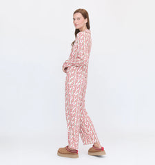 Couturebud The Eleni Pajama Set - Birch Vine Stripe