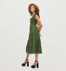 Couturebud The Ellie Nap Dress - Leaf Green Cotton