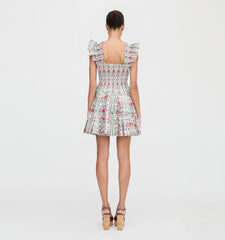 CouturebudThe Charlotte Nap Dress - Green Floral Block Stripe