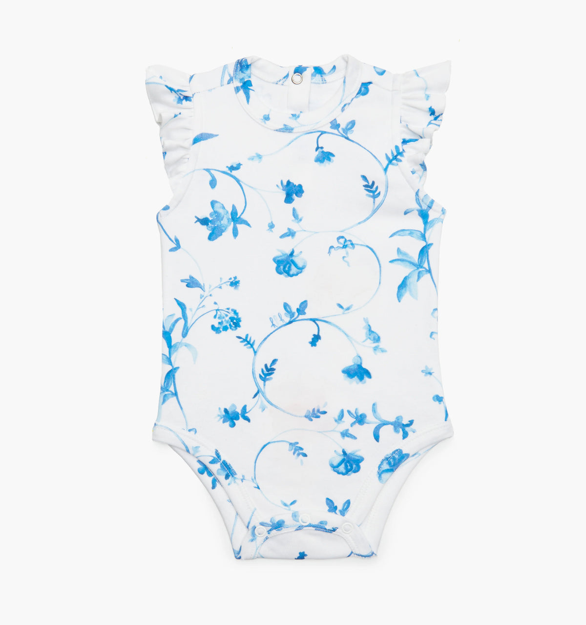 Couturebud The Jillee Ruffle Onesie - Blue Botanical