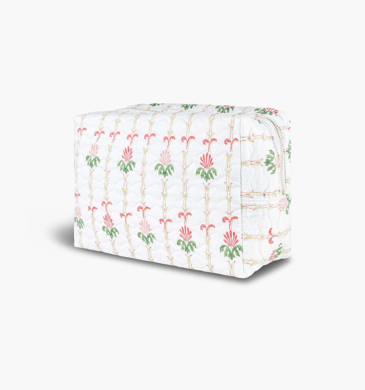 CouturebudThe Quilted Cosmetic Bag - White Trailing Fern