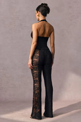 Martha Halter Neck Sheer Lace Jumpsuit