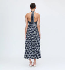 Couturebud The Fleur Midi Dress - Grecian Check Jersey