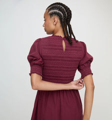 Couturebud The Vivi Nap Dress - Burgundy Shadow Stripe
