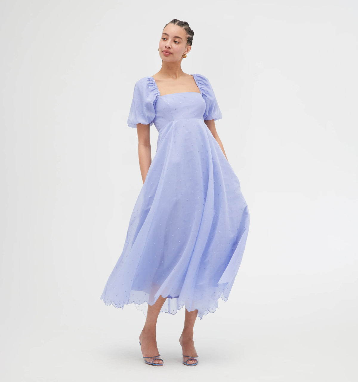 Couturebud The Matilda Dress - Hyacinth Organza Dot
