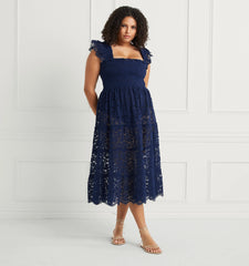 Couturebud The Lace Ellie Nap Dress - Navy Lace