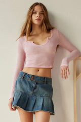 Self Design Scoop Neck Top