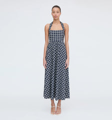 Couturebud The Fleur Midi Dress - Grecian Check Jersey