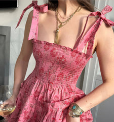 Couturebud The Ribbon Charlotte Nap Dress - Pink Pimlico Floral