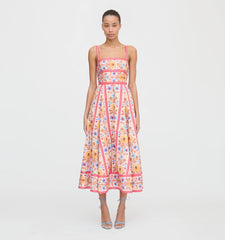 CouturebudThe Margot Dress - Pink Floral Block Stripe