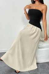 Patchwork Strapless Tube Fit Full Dress