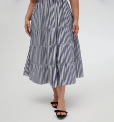 Couturebud The Ellie Nap Dress - Navy Stripe