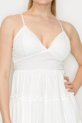 Sweetheart Back-tie Tiered Dress