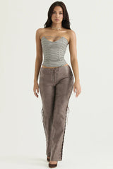 Mirabelle Plum Anthracite Lace Up Bra