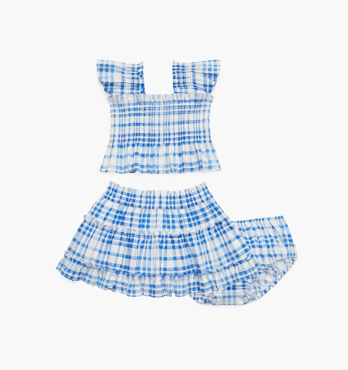 Couturebud The Baby Paz Set - Blue Watercolor Gingham