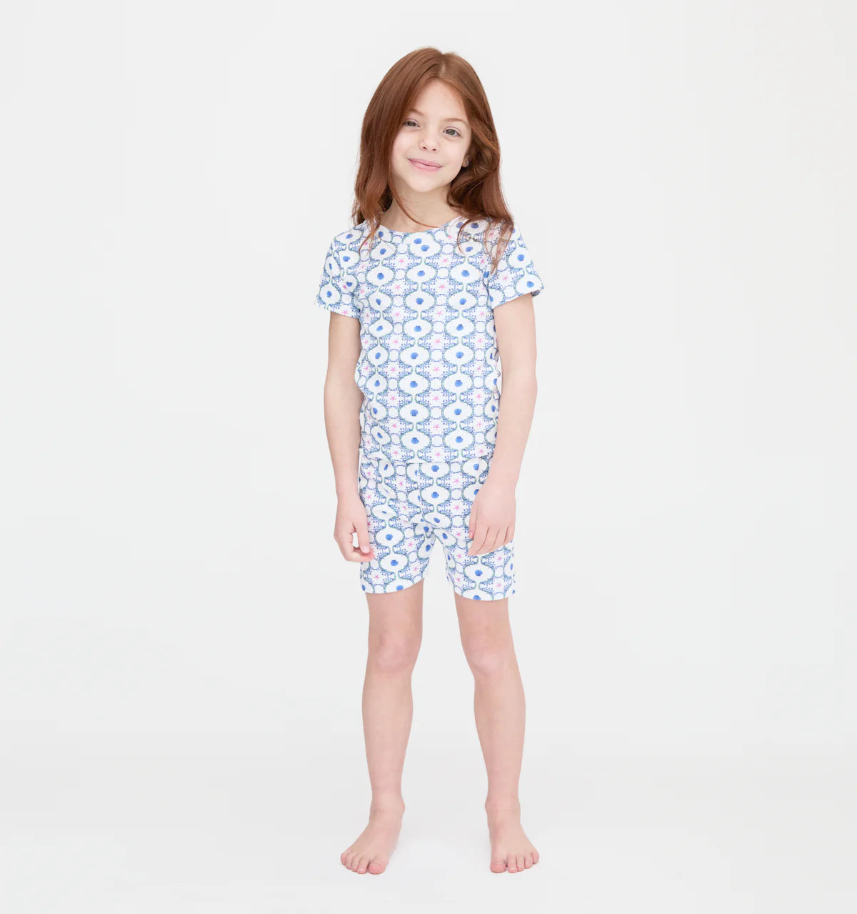 Couturebud The Tiny Short Set - White Cisco Trellis