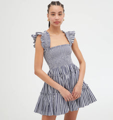 Couturebud The Charlotte Nap Dress - Navy Stripe
