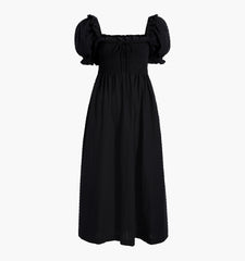 Couturebud The Scarlett Nap Dress - Black Textured Clip Dot