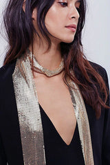 Metal Sequins Necktie Scarf
