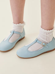 CouturebudThe Hill House x La Coqueta Leather Girl T-Bar Shoes - Light Blue