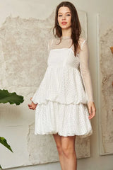 Davi & Dani Checker Print Side Pockets Textured Mini Dress