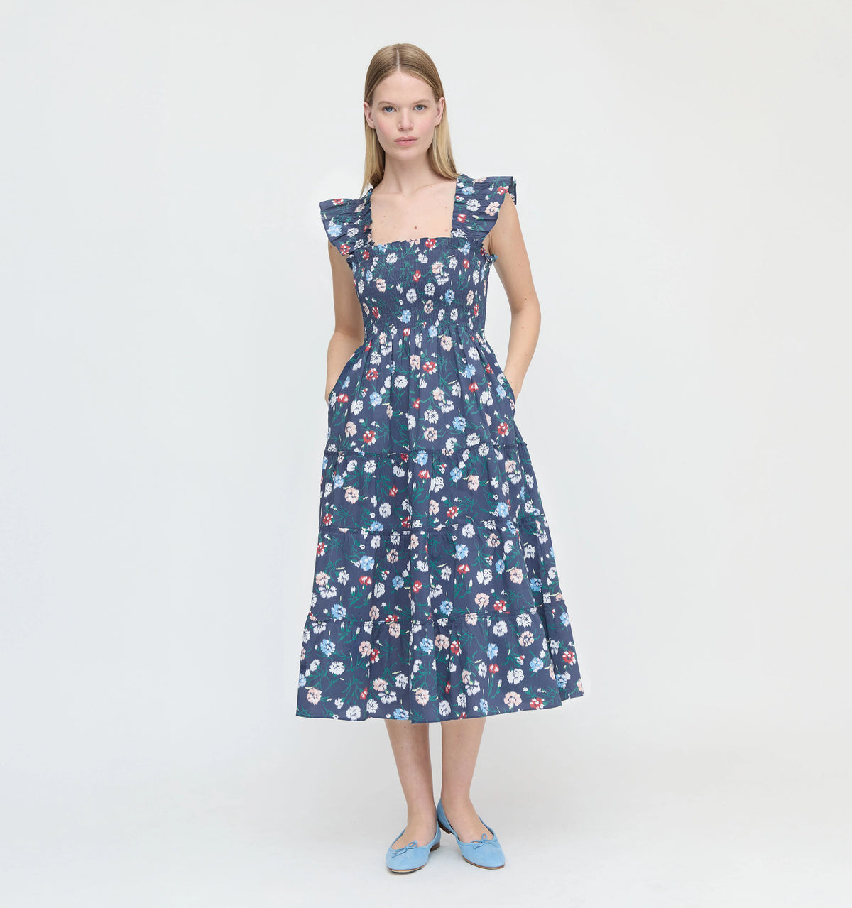 Couturebud The Ellie Nap Dress - Navy Belgravia Floral Ikat