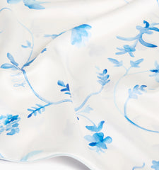Couturebud The Sisi Silk Pillowcase - Blue Botanical