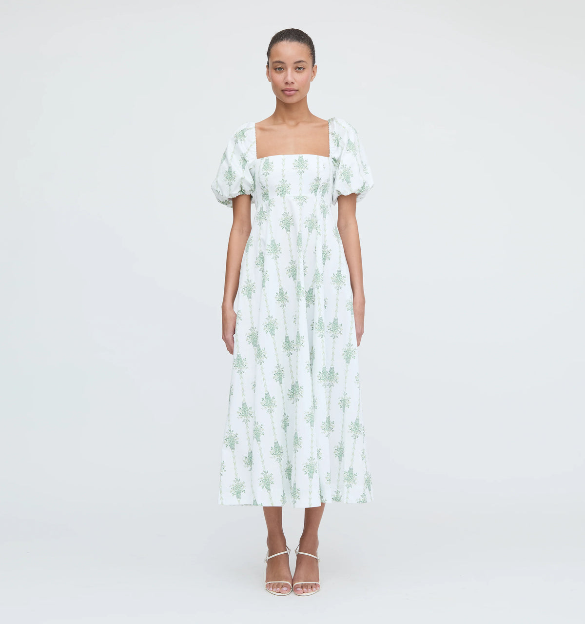 CouturebudThe Matilda Dress - Apple Green Basket Stripe